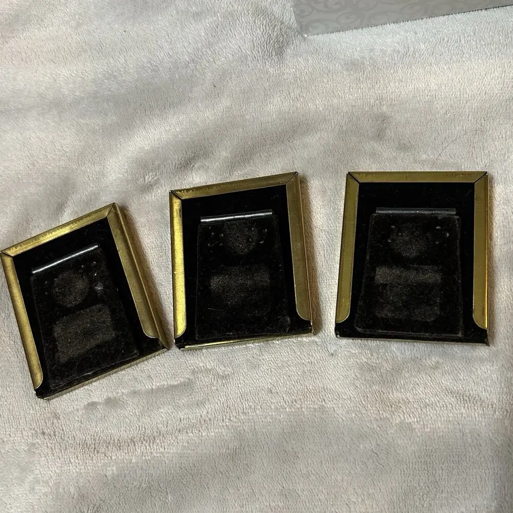 Vintage Solid Brass Hand-Polished and Lacquer-Coated Picture Frames Set of 3